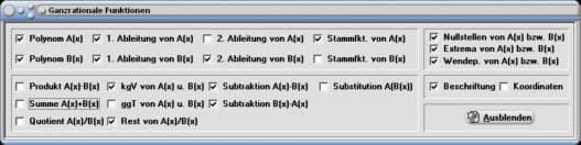 MathProf - Polynom - Erste Ableitung - Zweite Ableitung - Summe - Produkt - Quotient - Rest - Substitution - ggT - kgV