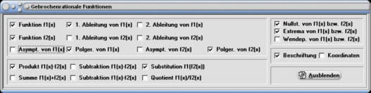 MathProf - Gebrochenrationale Funktion - Nullstellen - Substitution - Pole - Differenz - Produkt - Ableitungsfunktion