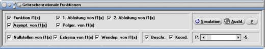 MathProf - Rationale Funktion - Ableitung - Hochpunkte - Tiefpunkte - Wendepunkte - Differenz - Unendlichkeitsstellen