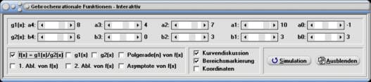 MathProf - Gebrochenrationale Funktion - Ableitung - Hüllkurve - Extrempunkte - Nullstellen