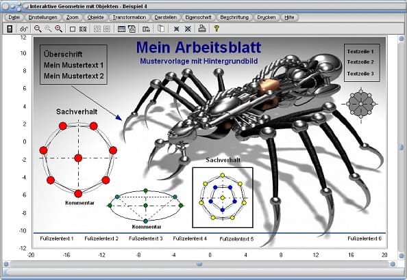 MathProf - Grafiken - Bild - Hintergrund - Vieleck - Stern - Ellipse - Rahmen - Text - Beschriftung - Graph - Plotter - Beschriften - Beschriftung - Programm - Software