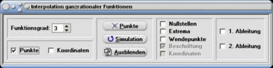 MathProf - Interpolation - Ganzrationale Funktion - Kurvendiskussion - Ableitung - Extremstellen - Interpolationspolynom