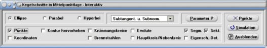 MathProf - Kegelschnitt - Zeichnen - Formel - Funktion - Subtangente - Subnormale - Sektor - Segment