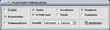 MathProf - Kegelschnitt - Brennstrahlen - Ellipse - Parabel - Hyperbel - Plotten