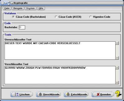 MathProf - Kryptografie - Cäsar-Code - Vigenère-Code - Verschlüsselung - Entschlüsselung - Verschlüsseln - Entschlüsseln