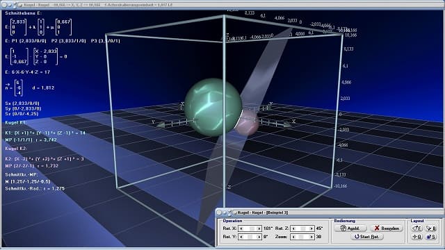 MathProf - Kugel - Kugel - Kugelgleichung - Schnittebene - Schnittkreis - Lagebeziehung Kugel - Abstand Ebene-Kugel
