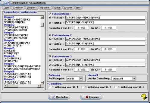 MathProf - Funktionen in Parameterform - Funktionsgraph - Ableitung - Parameterkurven - Parametrisierte Kurven - Graphen zeichnen - Darstellen - Plotten - Graph - Grafik - Zeichnen - Plotter