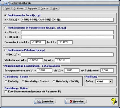 MathProf - Kurvenscharen - Funktionsscharen - Funktionsgraphen - Kurvenschar - Funktionenscharen - Darstellen - Plotten - Graph - Grafik - Zeichnen - Plotter