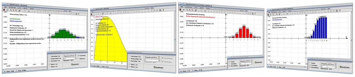 MathProf - Hypergeometrische Verteilung - Wahrscheinlichkeit -  Dichte - Dichtefunktion - Verteilung - Verteilungsfunktion - Diagramm - Erwartungswert - Histogramm - Darstellen - Plotten - Graph - Rechner - Berechnen - Grafik - Zeichnen - Plotter