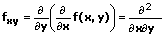 2. partielle Ableitung fxy