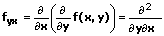 2. partielle Ableitung fyx