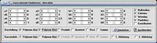 MathProf - Polynom - Produkt - Quotient - Summe - Rest - Kurvendiskussion - Nullstellen - Algebraische Gleichung