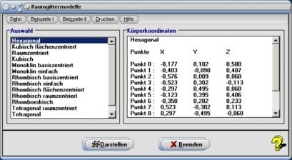 MathProf - Raumgittermodell - Kristallgitter - Kristall-Struktur - Modell - 3D - Hexagonales Gitter - Kubisches Gitter - Monoklin basiszentriertes Gitter - Monoklines Gitter - Basiszentriertes Gitter - Rhombisch flächenzentriertes Gitter - Rhomisch raumzentriertes Gitter - Rhomboedrisches Gitter - Monoklin - Flächenzentriert - Triklines Gitter raumzentriert - Monoklin basiszentriert - Monoklin einfach - Rhombisch einfach - Rhombisch raumzentriert - Tetragonal raumzentriert