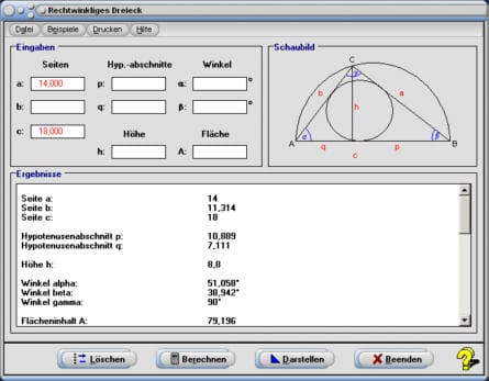 MathProf - Rechtwinkliges Dreieck - Formel - Arbeitsblatt - Arbeitsblätter - Aufgaben - Dreiecksbeschriftung - Geometrischer Schwerpunkt - Flächenformel - Fehlende Seite - Seitenlänge berechnen - Berechnungsformel - Berechnungsformeln - Winkelsumme Dreieck - Umkreismittelpunkt - Inkreismittelpunkt - Eigenschaften - Schwerpunkt - Hypotenusenabschnitte - Winkelberechnung - Rechner - Berechnen