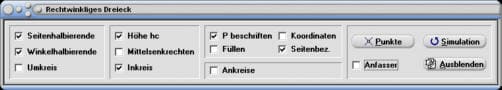 MathProf - Dreieck rechtwinklig - Seitenhalbierende - Höhe - Winkelhalbierende - Umkreis - Flächeninhalt