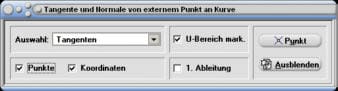 MathProf - Tangente - Externer Punkt - Berührpunkt - Tangente - Normale - Funktion - Kurve - Graph - Beispiel