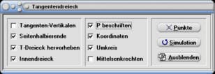 MathProf - Tangentendreieck - Seitenhalbierende - Innendreieck - Mittelsenkrechte - Umkreis