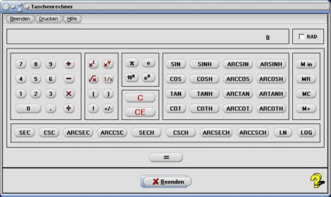 MathProf - Taschenrechner - Wissenschaftlicher Taschenrechner - Programm - Wissenschaftlicher Rechner - Rechner - KalkulatorArctan - Arcsin - Arccot - Arccos - Exp - Buchstaben - Deg - Rad - Pi - Komma - Punkt - Zahl - Fakultät - Funktion - Geteilt - Grad - Hoch