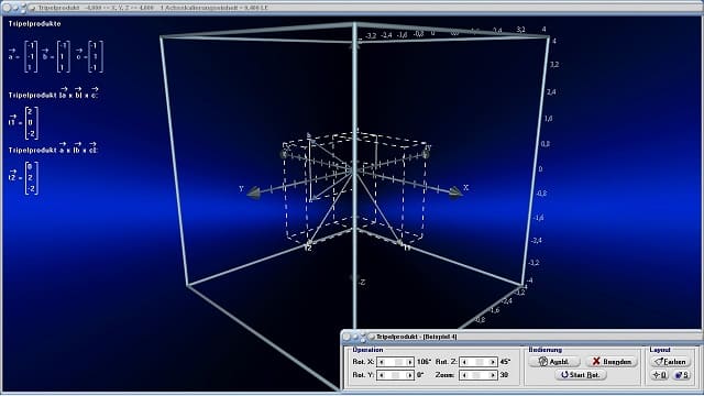 MathProf - Tripelprodukt - Vektorrechnung - Vektoren - Graph - Rechner - Berechnen - Darstellen - Plotten - Plotter