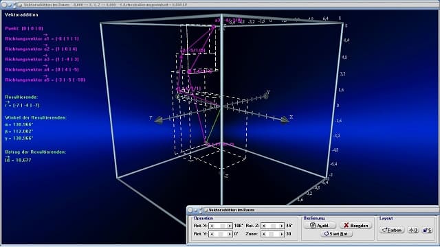 MathProf - Vektorrechnung - Vektoradditon im Raum - Resultierende - Richtungsvektor - Richtungsvektoren - Vektoren addieren - Vektoren 3D - Dreidimensionale Vektoren - Vektorgeometrie - Darstellen - Plotten - Graph - Rechner - Berechnen - Grafik - Zeichnen - Plotter - Arbeitsblatt - Arbeitsblätter - Unterrichtsmaterial - Unterrichtsmaterialien - Lernen - Erlernen - Übungsaufgaben - Üben - Übungen - Lösungen - Aufgaben - Beschreibung - Definition