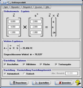 MathProf - Vektorprodukt - Kreuzprodukt - Winkel - Fläche - Äußeres Produkt - Parallelogramm