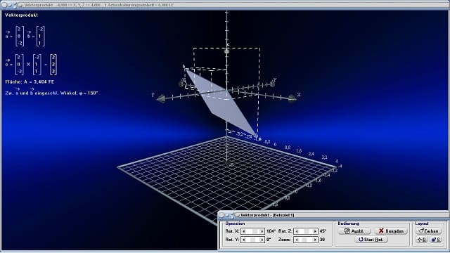 MathProf - Vektorprodukt - Kreuzprodukt - Äußeres Produkt - Vektoren - Berechnen - Eigenschaften - Winkel - Parallelogramm - Vektorrechnung - Rechner