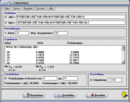 MathProf - Zahlenfolgen - Teilfolge - Unendliche Folgen - Wallissches Produkt - Darstellen - Rechner - Berechnen - Folge - Folgen - Partialsumme - Konvergente Folgen - Divergente Reihen - Divergente Folgen - Formel - Grenzwert - Reelle Zahlenfolge - Tabelle
