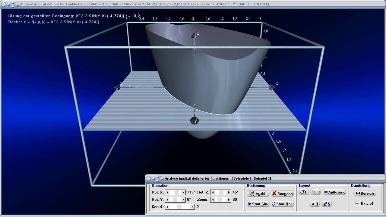 MathProf - Implizite Funktion - Implizite Gleichungen - Implizit - Darstellung - 3D - Flächenfunktion - Beispiel - 3D Funktion - 3D Funktionen - 3D Funktionsplotter - 3D-Plotter - 3D-Funktionsplot - Plotten - 3D-Flächen - 2 Unbekannte - Gleichungen mit 2 Unbekannten - Gleichungen mit 2 Variablen - Mehrdimensionale Funktionen - Flächenfunktion - Implizite Kurve - Implizite Kurvendarstellung - Funktionen mit mehreren Variablen - 3D-Plotter - 3D-Plot - 3D-Grafik - Grafisch - Darstellen - Plotten - Graph - Grafik - Zeichnen - Schaubild