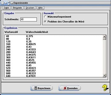 MathProf - Würfel - Experiment - Würfel-Experiment - Häufigkeit - Wahrscheinlichkeit - Erwartungswert - Rechner - Simulator - Berechnen - Ergebnismenge - Tabelle - Liste - Auswerten - Auswertung -  Beispiele - Stochastik - Doppelsechs - Würfelwurf - Zufallsversuch - Zufall - Kombinationen - Zufallsexperiment - Zufallsgröße - Zufallswert