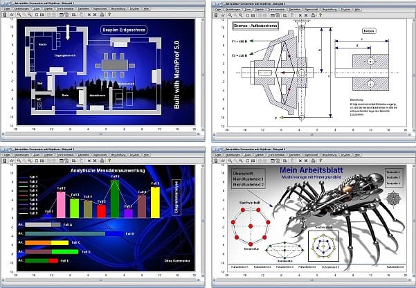 MathProf - Konstruieren - Zeichnen - Grafik - Abbilden - Skizzieren - Gestalten - Abbildung - Schaubild - Grafisch darstellen - Abbildung - Collage