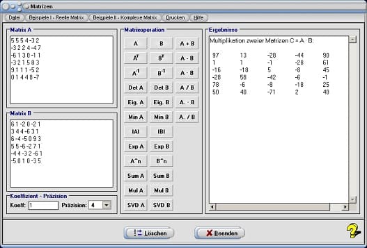 MathProf - Matrix - Matrizen - SVD - Element - Transponierte Matrix - Singularität - Regularität - Übergangsmatrizen - Zwei Matrizen - Antisymmetrische Matrix - Indefinit - Minorantenkriterium - Hauptminoren - Minor - Minoren - Diagonalmatrix - Kommutativgesetz - Assoziativgesetz - Gesetze - Regeln - Dreiecksmatrix - Diagonale Matrix - Obere Dreiecksmatrix - Untere Dreiecksmatrix - Hauptdiagonale - Nebendiagonale - Laplacescher Entwicklungssatz - Laplace