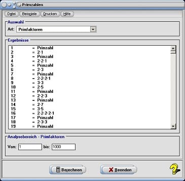 MathProf - Primfaktoren - Eulersche Funktion - Primzahlzwillinge - Primzahldrillinge - Primzahlvierlinge - Pseudoprimzahlen - Zerlegung in Primfaktoren - Primzahlrechner - Primzahlfaktoren - Primzahlbestimmung - Zerlegung von Primzahlen - 4n+1-Primzahlen - Primzahlpaare - Mirp-Zahlen - Eulersches Theorem - Rechner - Berechnen