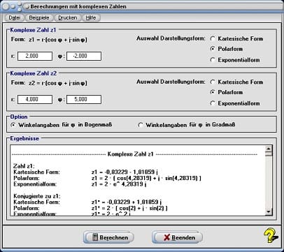 MathProf - Komplexe Zahl - Betrag einer komplexer Zahl - Inverse komplexe Zahl - Zwei komplexe Zahlen - Grundrechenarten - Komplexe Zahlen umformen  - Konjugiert komplexe Zahlen - Realteil komplexer Zahlen - Übersicht - Zeichen - Form - Bestimmen - Inverse komplexe Zahl - Komplexe Quadratwurzel - Inverse komplexe Zahl - Normalform - Komplexe Wurzel - Wurzeln komplexer Zahlen - Beispiel - Rechner - Berechnen