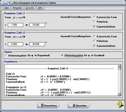 MathProf - Komplexe Zahl - Kartesische Form - Potenzieren - Umrechnen - Polardarstellung - Komplexe Zahlen in Polarform - Polarkoordinaten - Potenz komplexer Zahlen - Rechenregeln - Sinus - Winkel - Cosinus - Tangens - Konjugiert komplexe Zahlen - Komplex konjugierte Zahl - Komplement - Beispiel - Rechner - Berechnen