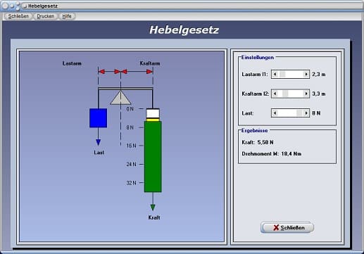 PhysProf - Kräfte - Kräftegleichgewicht - Hebelwirkung - Hebeleffekt - Kraftmessgerät - Kraftmesser - Arm - Last - Kraft - Wippe - Physik - Newton - Mechanik - Physikalisch - Rechner - Berechnen - Drehpunkt - Grafik - Berechnung - Darstellen - Kräfte - Wirkung - Hebelarm