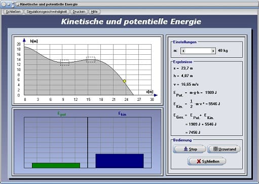 PhysProf - Verschiedene Energieformen - Rechner - Berechnen - Diagramm - Energieerhaltung - Lageenergie - Beschleunigungsarbeit - Diagramm - Höhe - Joule - Arbeit - Masse - mgh - Maßeinheit - Translation - Gewichtskraft  - Physikalisch - Physikalische Formel - Arbeitsblatt - Unterrichtsmaterial - Formelzeichen - Gleichung