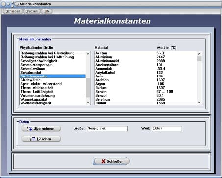 PhysProf - Siedetemperatur - Siedetemperaturen - Einheit - Tabelle - Liste - Übersicht