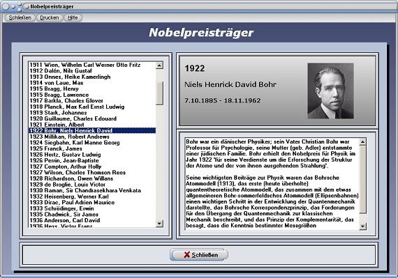 PhysProf - Nobelpreis - Liste - Biographien - Biografien - Physik - Niels Bohr