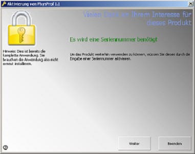 Freischaltung PhysProf Schritt 1