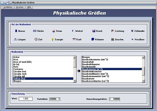 PhysProf - Größen - Einheiten - Masse - Fläche - Maßangaben - Größe - Einheit - Maßeinheit - Maß - Maßangabe - Umrechner - Umrechnen - Umrechnungstabelle - Wandeln - Umwandeln - Umwandlung - Umrechnung - Geschwindigkeitseinheit - Längenmaß - Längenmaße - Vorsilbe - Bruchteile von Größen - Ausgangsgröße - Stromstärke - Winkel - Druck - Leistung - Zählmaße - Längen - Tabelle - Rechner - Berechnen