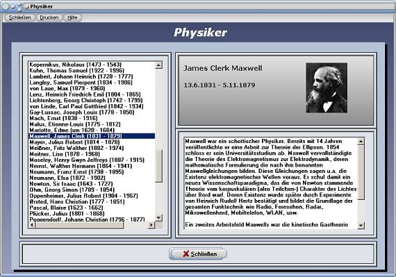 PhysProf - Physiker - Biografie - Bekannte Physiker - Daniel Gabriel Fahrenheit - Michael Faraday - Augustin Fresnel - Galileo Galilei - Otto Hahn - Heinrich Rudolf Hertz - Christiaan Huygens