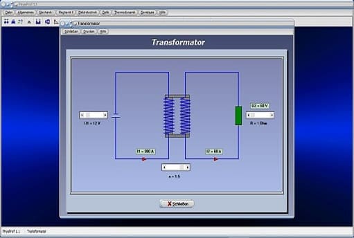 PhysProf - Transformator - Sekundärspannung - Windungen - Windungszahl - Realer Transformator - Definition - Formel - Widerstand - Windungsverhältnis - Rechner - Berechnen - Trafo - Funktion - Primärstrom - Sekundärstrom