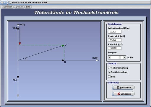 PhysProf - Kapazitiver Widerstand - Blindwiderstand - Scheinwiderstand - Rechner - Berechnen - Formeln - Einheit - Blindleitwert - Scheinleitwert - Formel - Zeigerdiagramm - Zeigerbild - Diagramm - Funktionsweise - Wechselstromwiderstand - Elektrische Spannung - Ohmscher Widerstand - Wirkwiderstand