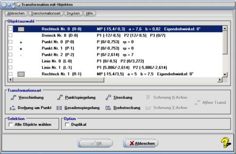 SimPlot - Verschiebung - Affine Transformation - Drehung - Rotation - Spiegelung - Transormation - Transformieren