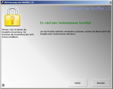 Freischaltung SimPlot Schritt 1