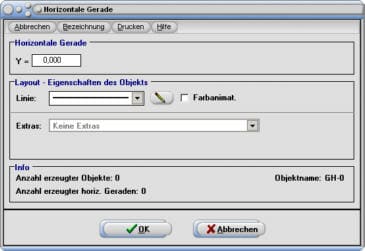 Simplot - Horizontale Gerade - Horizontale Strecke - Plotten - Zeichnen - Eigenschaften - Farbe - Stil - Layout