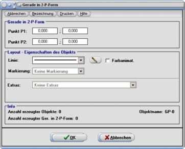 Simplot - Gerade - Zwei-Punkteform - Plotten - Zeichnen - Eigenschaften - Farbe - Stil - Layout