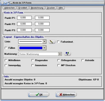 Simplot - Kreise - Drei Punkte - Plotter - Darstellung - Eigenschaften - Farbe - Füllen