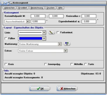 Simplot - Kreissegment - Kreisabschnitt - Plotten - Zeichnen - Eigenschaften - Farbe - Stil - Markierung