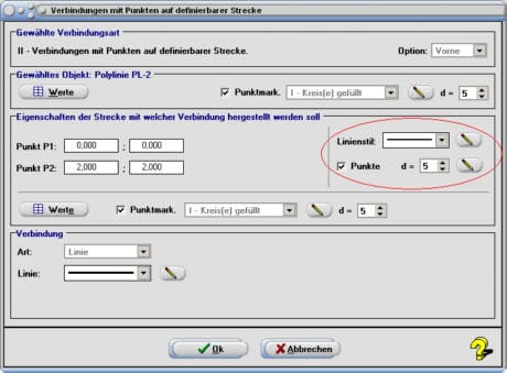 SimPlot - Verbindung - Zentrum - Strecken - Hilfslinien - Layout - Farbe